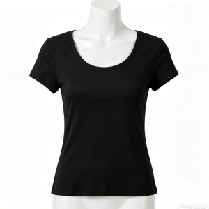 Black Scoop Neck Slim Fit Tee