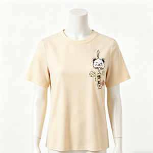 Beige Cartoon Print T-Shirt