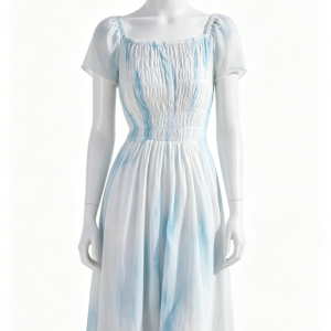 Tie-Dye Square Neck Midi Dress