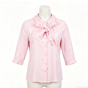 Pink Bow Neck Blouse