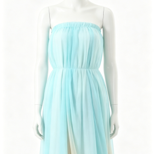 Mint Green Strapless Chiffon Dress