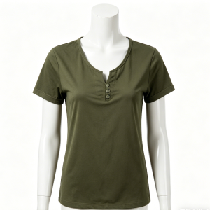 Olive Green Henley T-Shirt