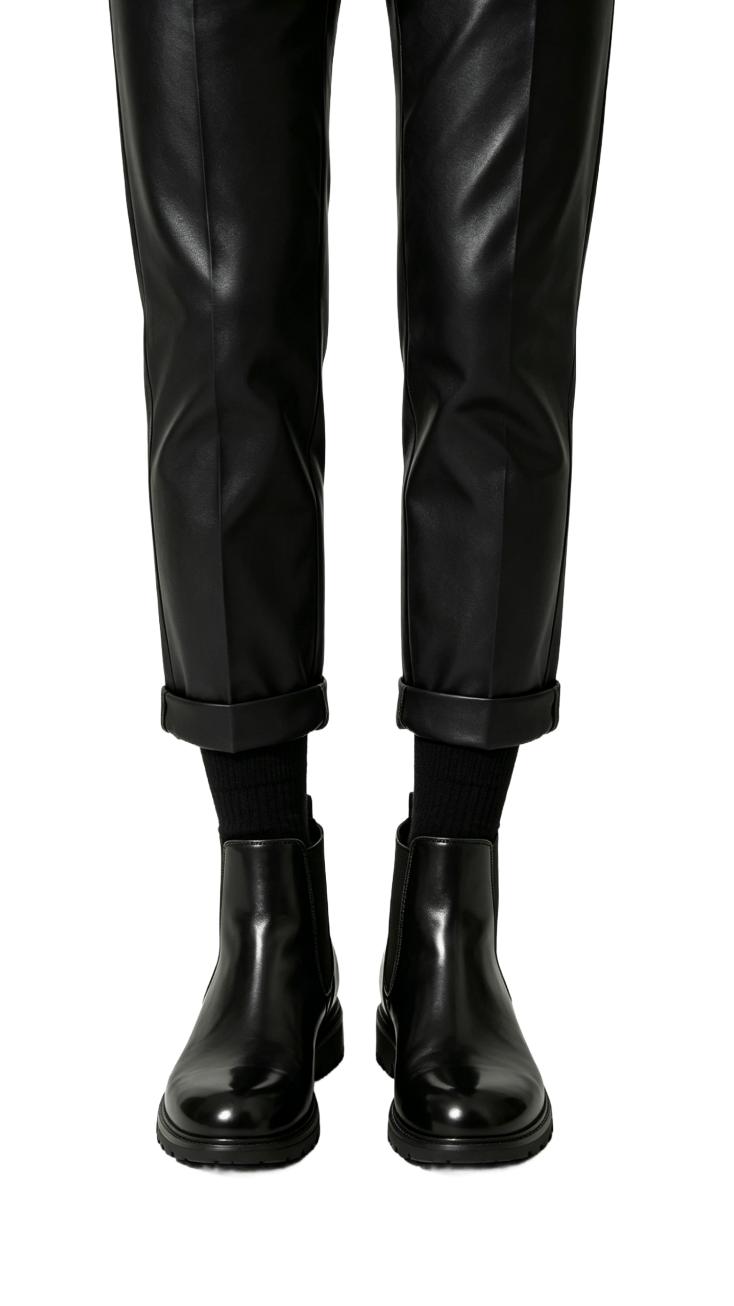 Black Polished Chelsea Boots