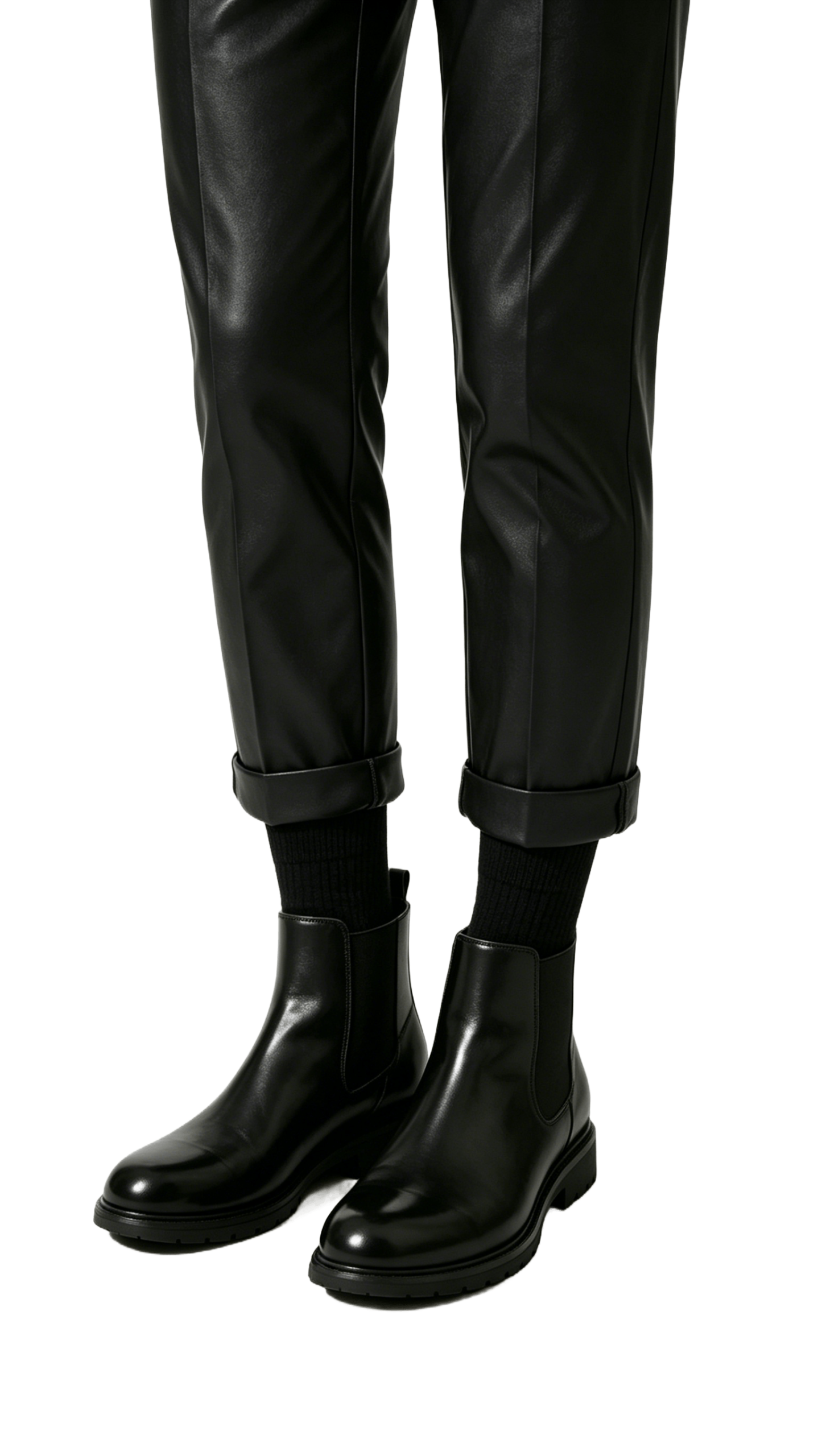 Black Polished Chelsea Boots - Image 2
