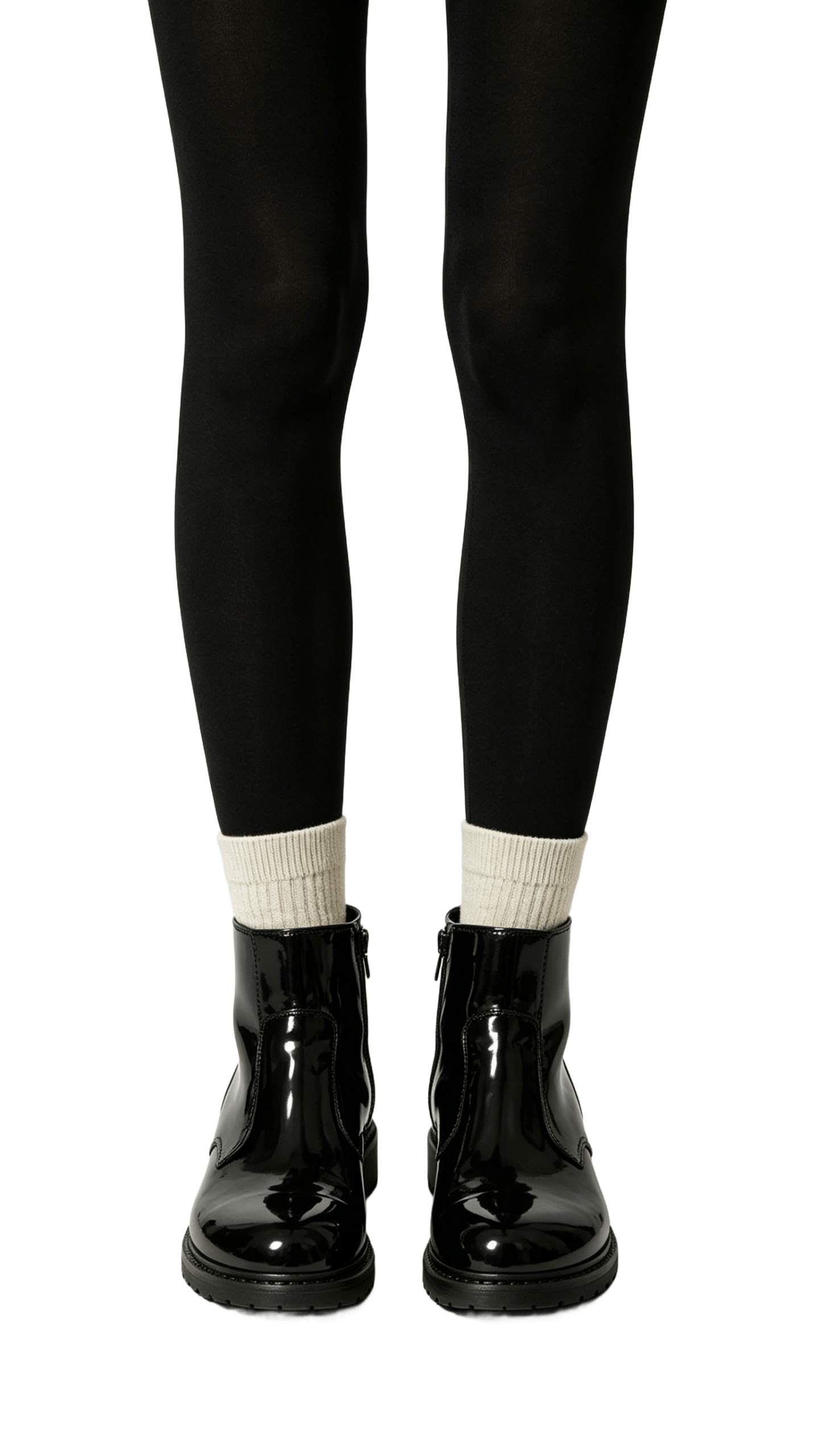 Black Patent Leather Ankle Boots