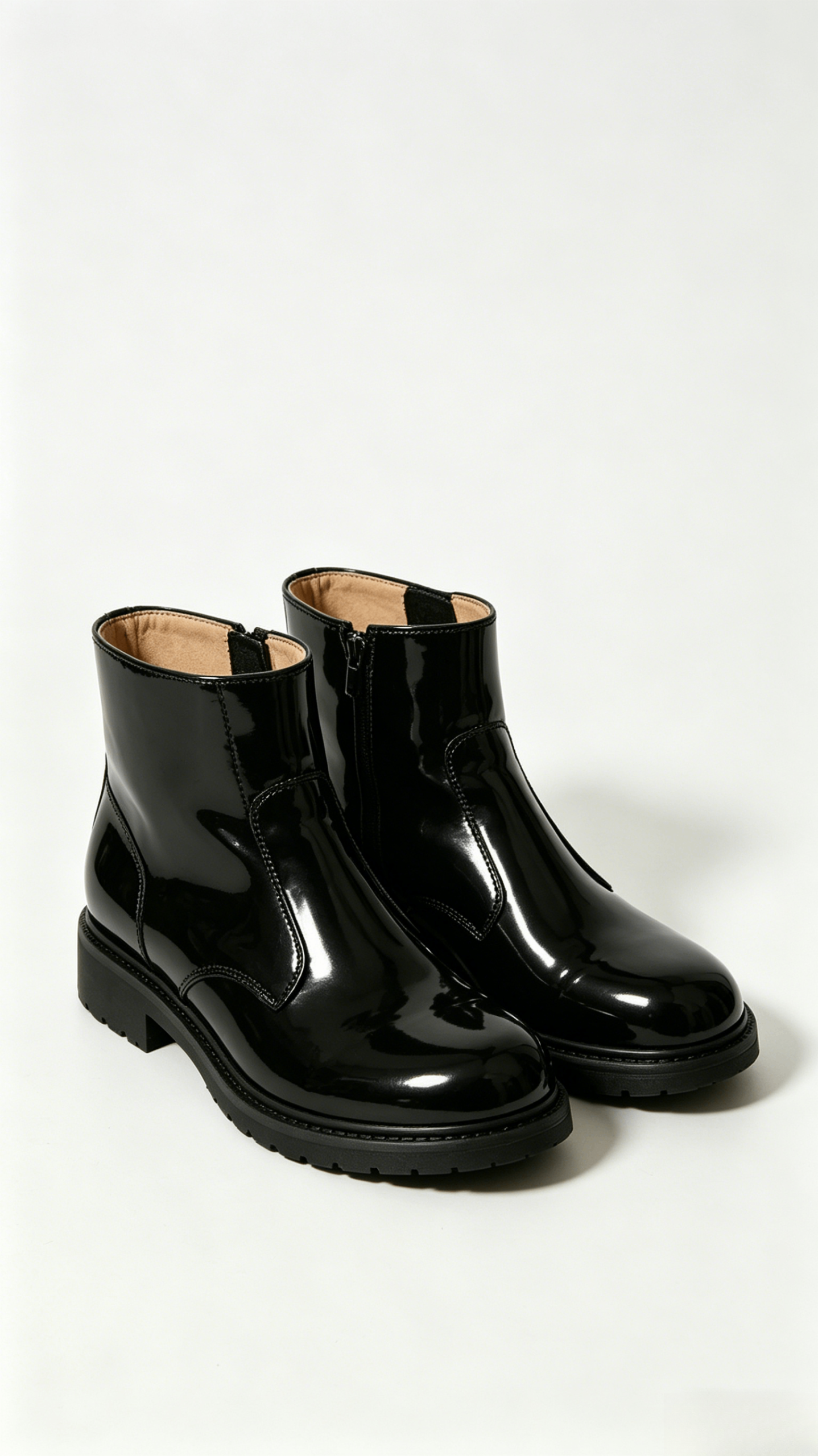 Black Patent Leather Ankle Boots - Image 3