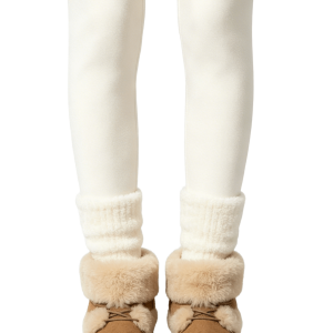 Camel Suede Fur-Lined Ankle Boots