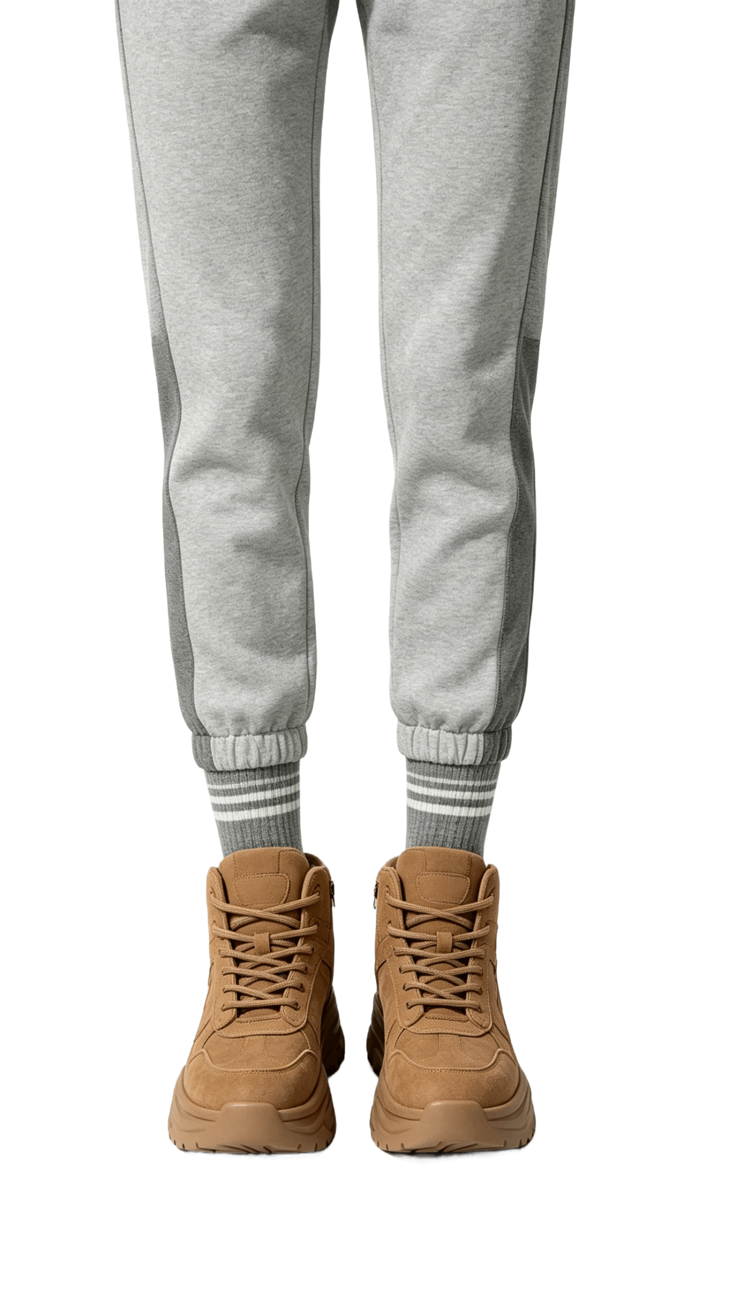 Tan Suede High-Top Sneaker Boots