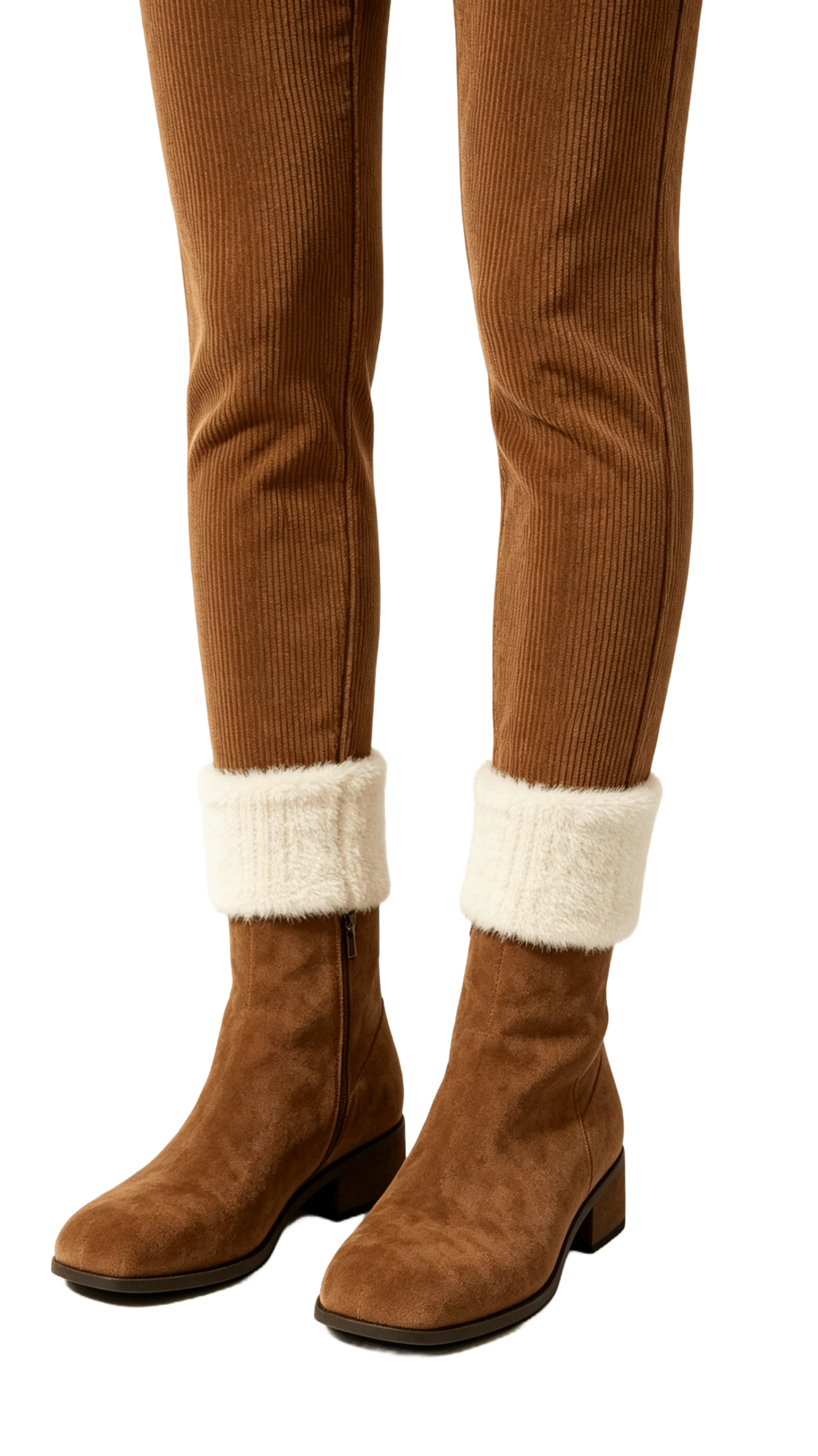 Tan Suede Square Toe Ankle Boots - Image 2