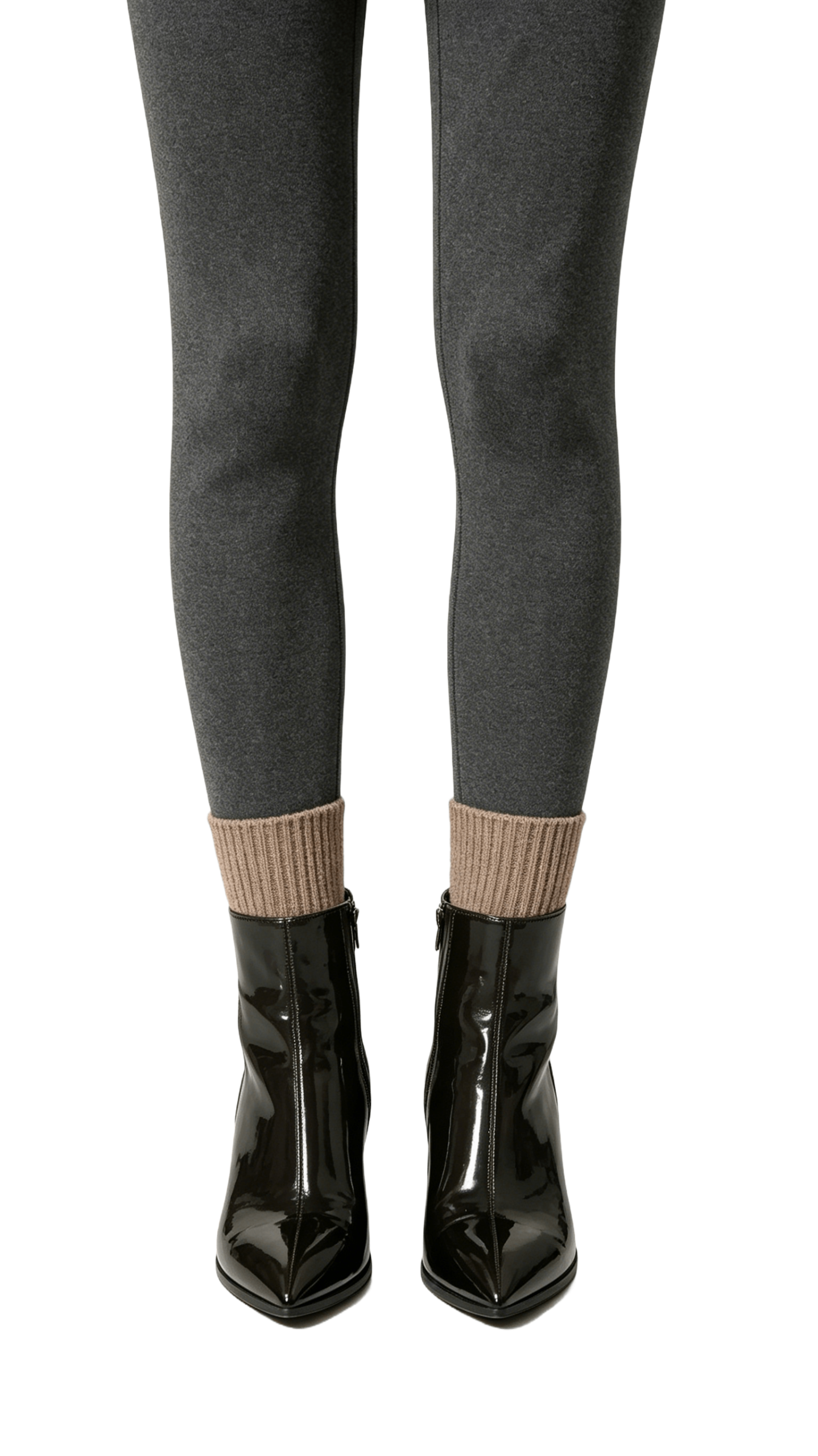 Black Patent Pointed Ankle Boots