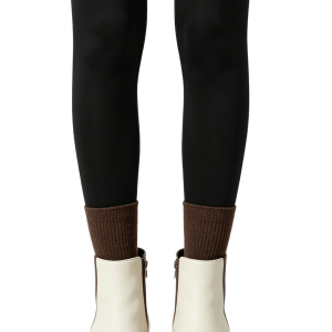 Cream Leather Chunky Ankle Boots