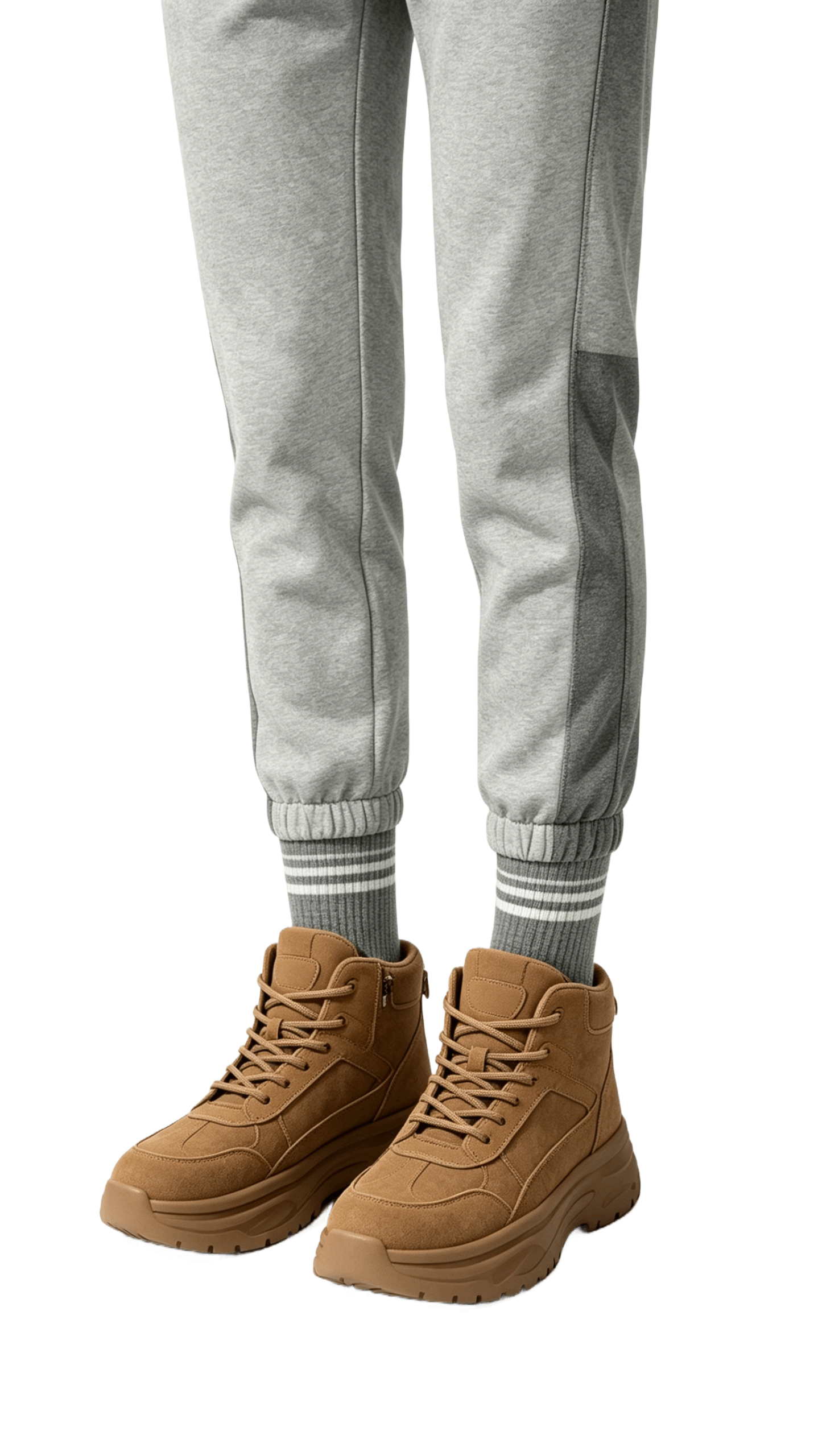 Tan Suede High-Top Sneaker Boots - Image 2