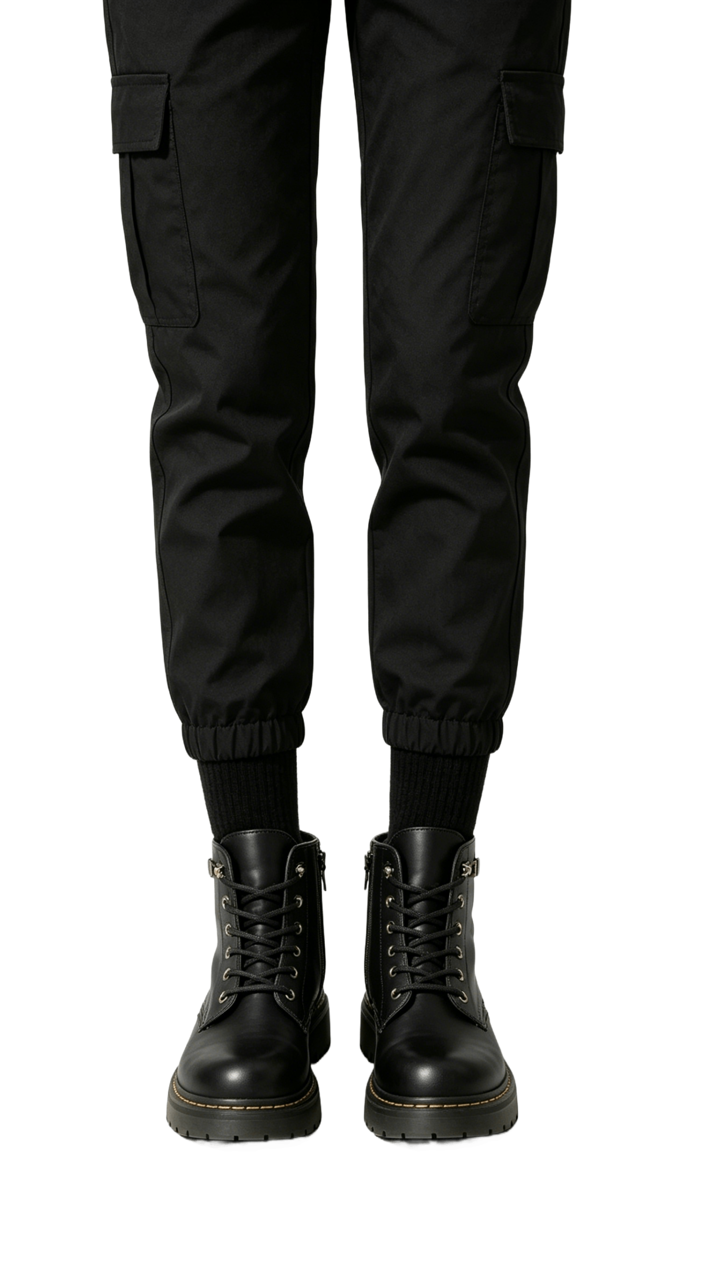 Black Lace-Up Combat Boots