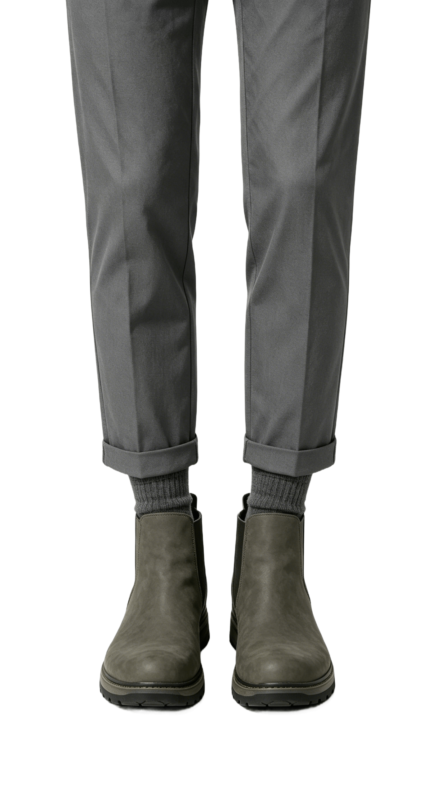 Grey Nubuck Chelsea Boots