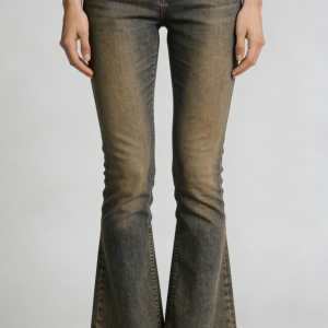 Vintage Washed Blue High Waist Flare Jeans