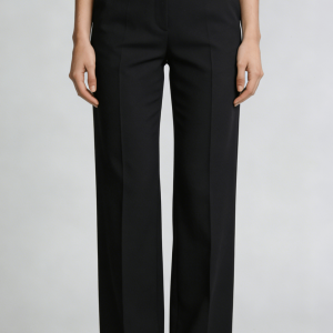 Black High Waist Straight Leg Formal Suit Pants