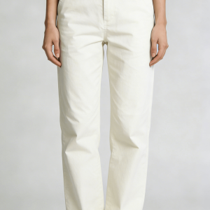 Off-White High Waist Straight Leg Chino Pants