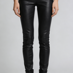Black Faux Leather High Waist Skinny Pants