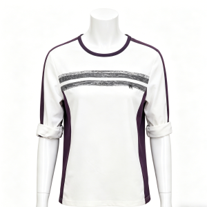 White and Purple Color Block Top