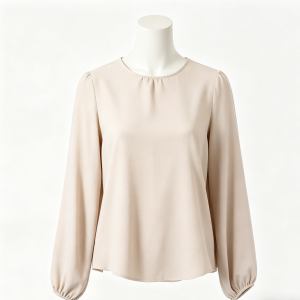 Beige Round Neck Blouse
