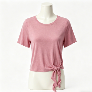 Pink Knotted Front T-Shirt