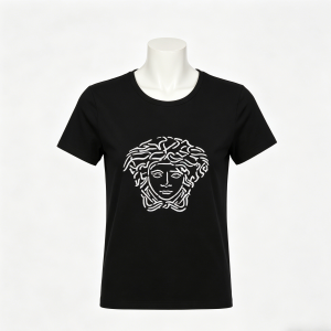 Black Abstract Face Print T-Shirt